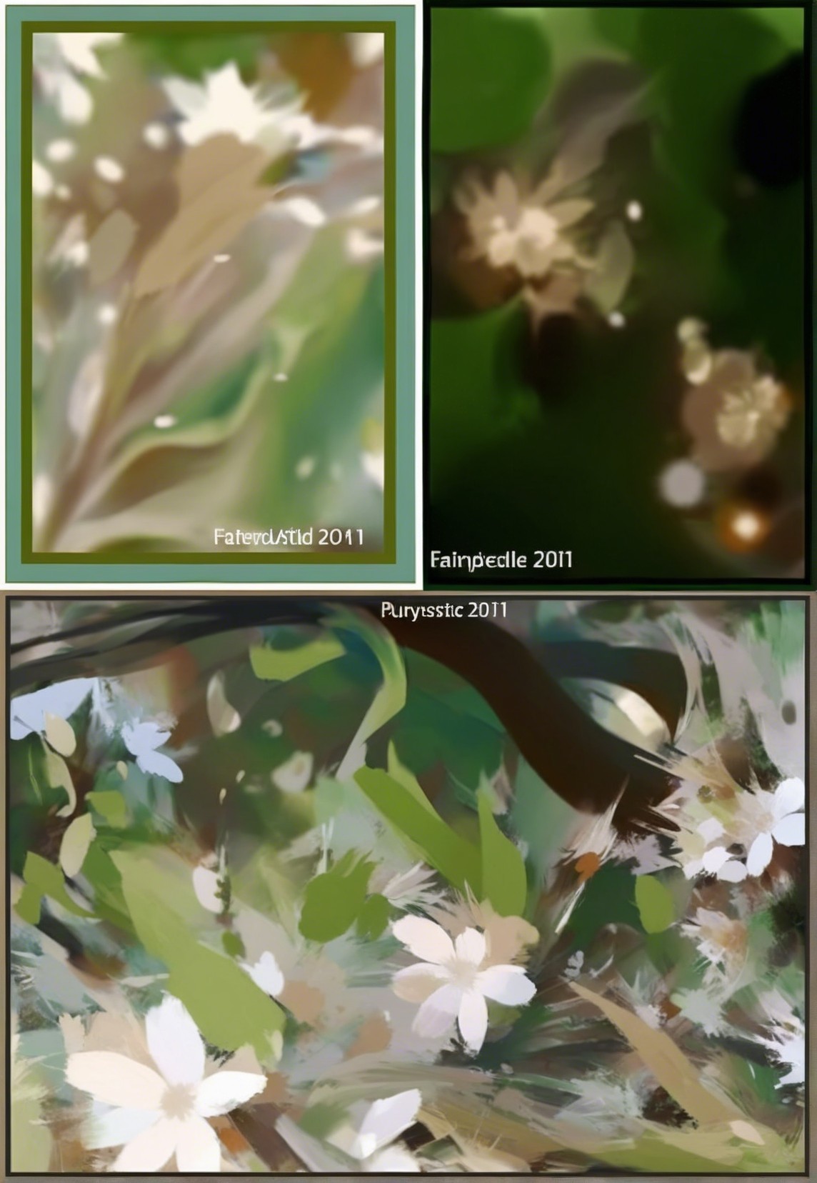 Abstract Floral Collage with Soft Brushstrokes