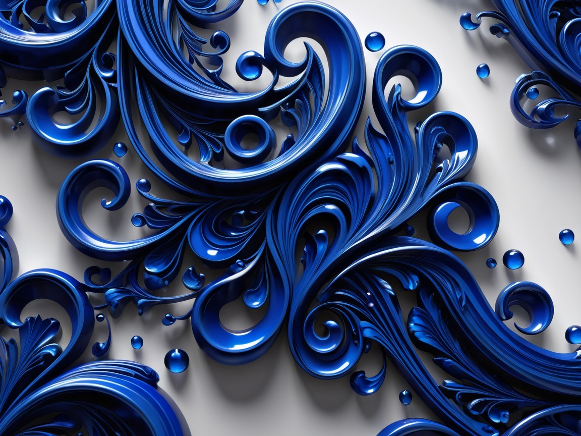 Intricate Deep Blue Swirling Pattern Design