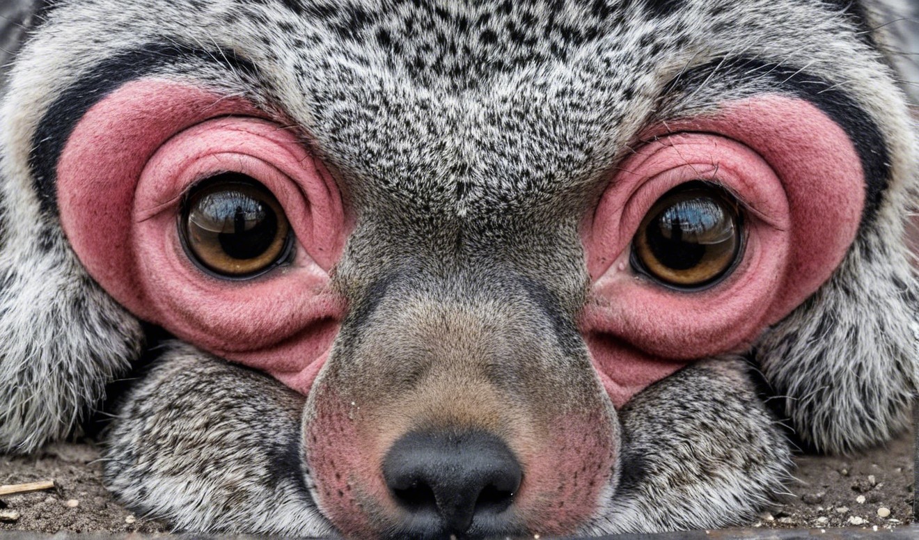 Close-up of a unique animal with expressive eyes