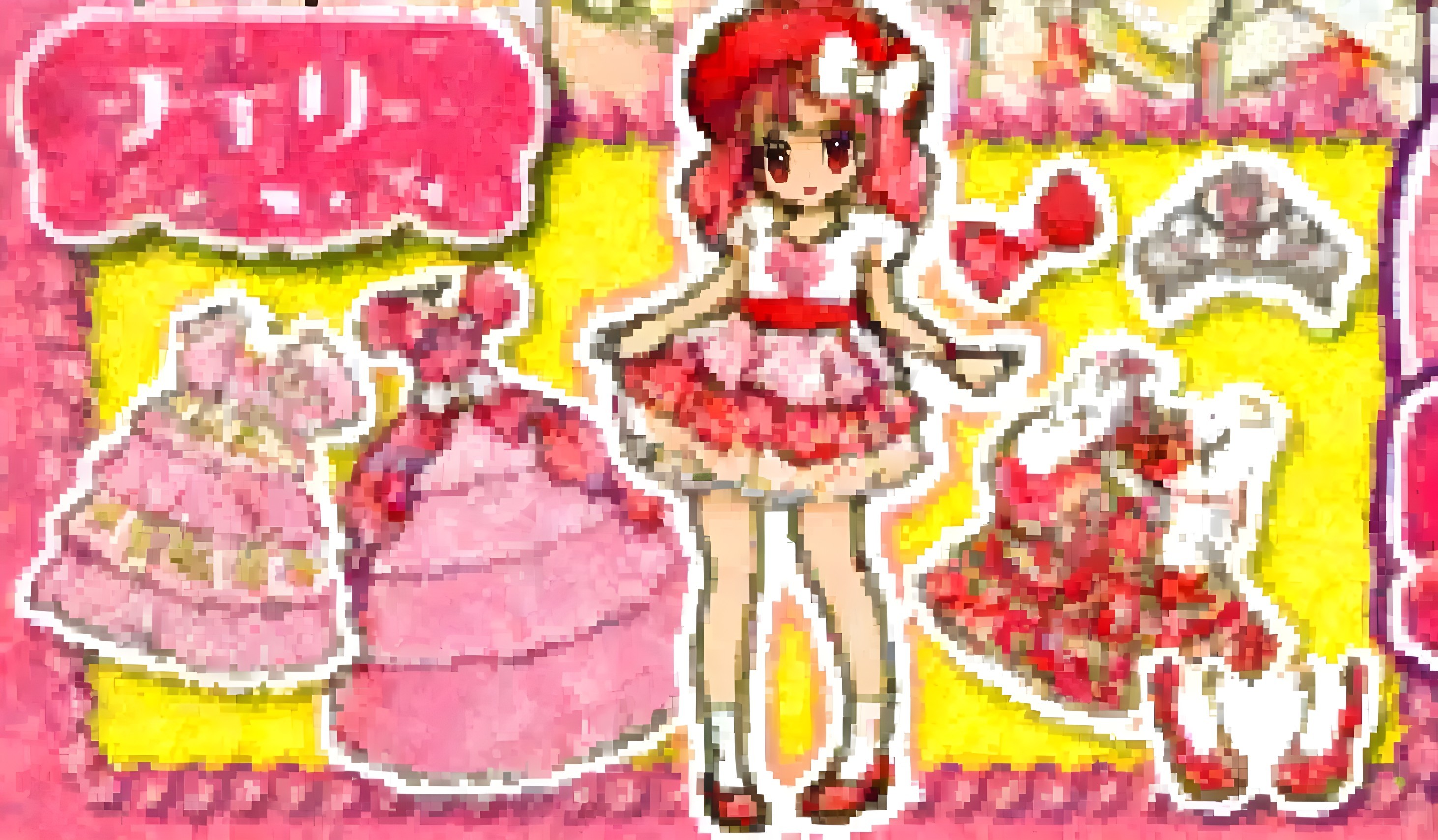 Charming Character in Pink Outfit with Dress Illustrations