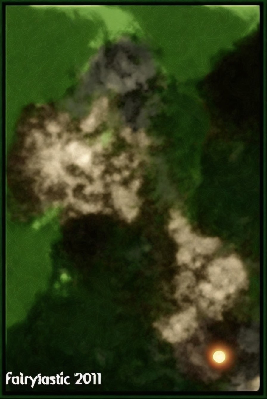 Abstract Art with Dark and Light Green Hues