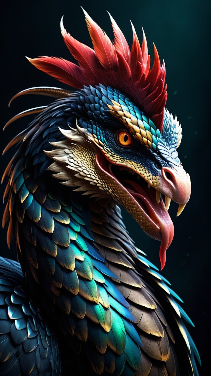 Vibrant Fantasy Dragon with Intricate Scales and Features