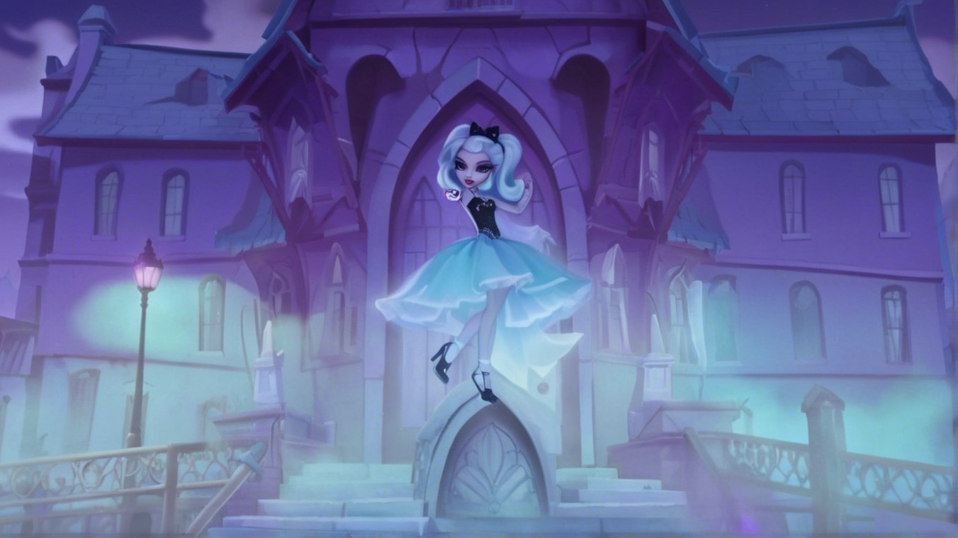 Ghostly Figure in Vintage Outfit by Haunted Mansion