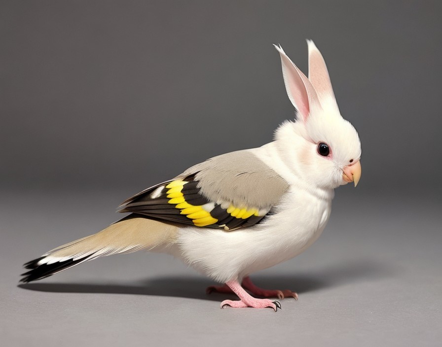 Stunning Bird with White, Gray, and Pink Features