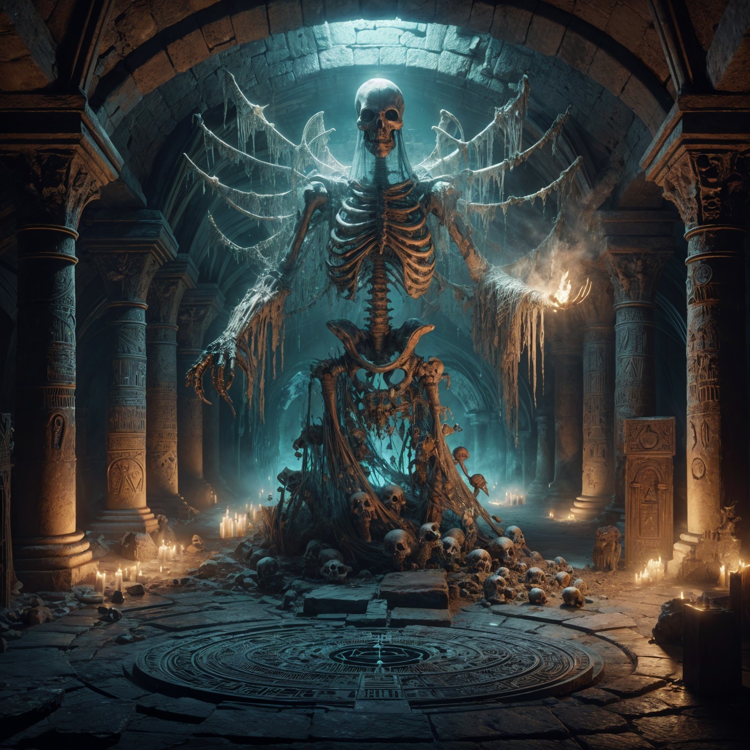 Guardian of the Catacombs: A Bone Golem's Watch