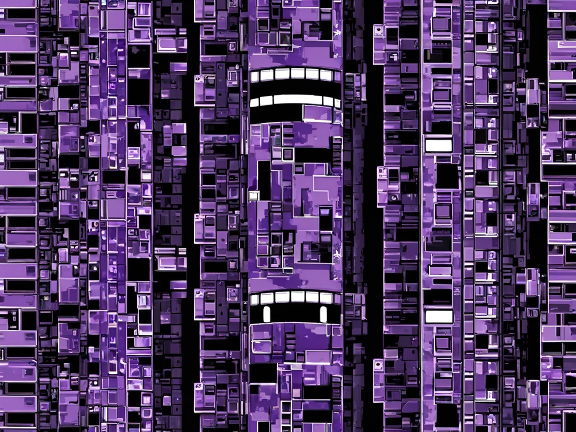 Vibrant Abstract Composition in Shades of Purple