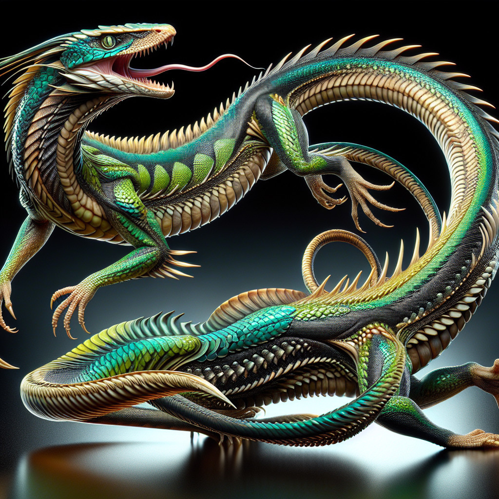 Detailed Description of a Scaly Lizard Creature