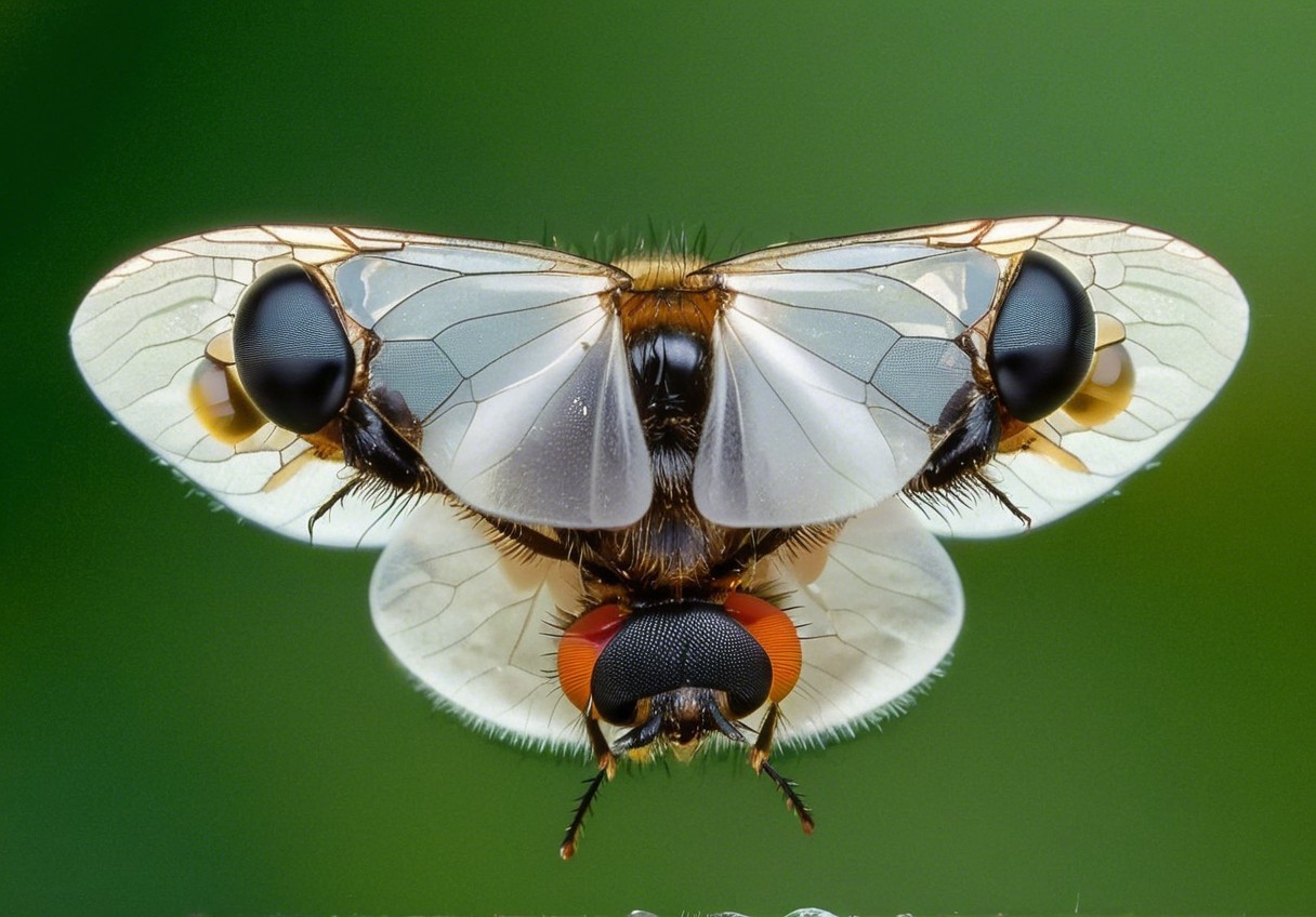 Close-up of a colorful insect with intricate wings