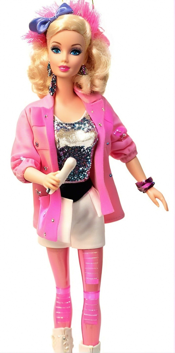 Glamorous Fashion Doll in Vibrant Pink Outfit