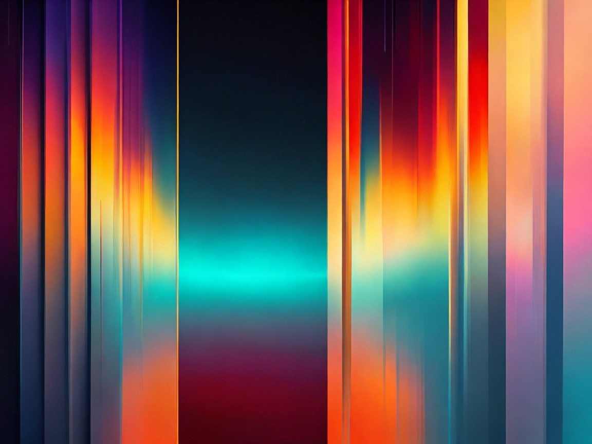Vibrant Abstract Image with Stripes in Blue and Orange