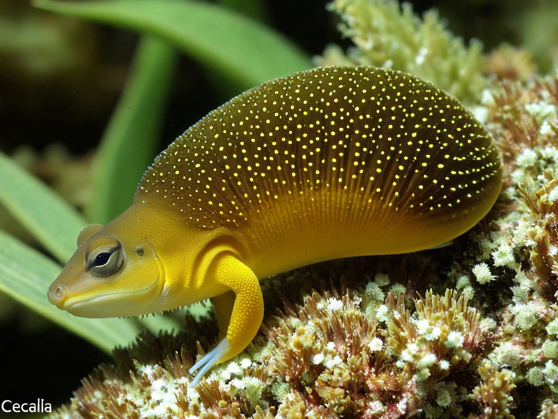 Vibrant Golden-Yellow Eel on Coral Reef
