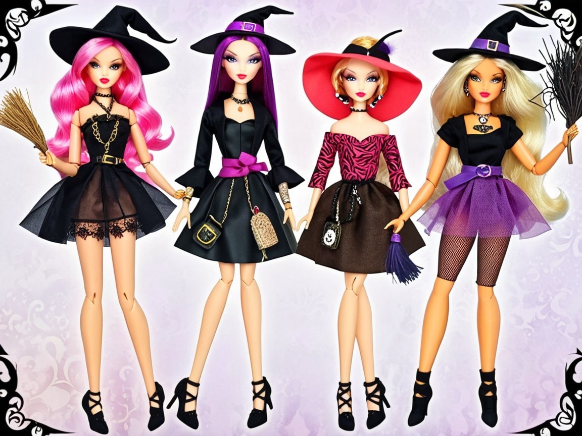 Stylish Witch Dolls with Unique Outfits and Accessories