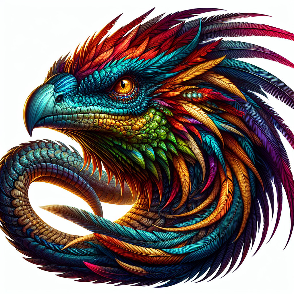 Vibrant Fantastical Creature with Colorful Plumage