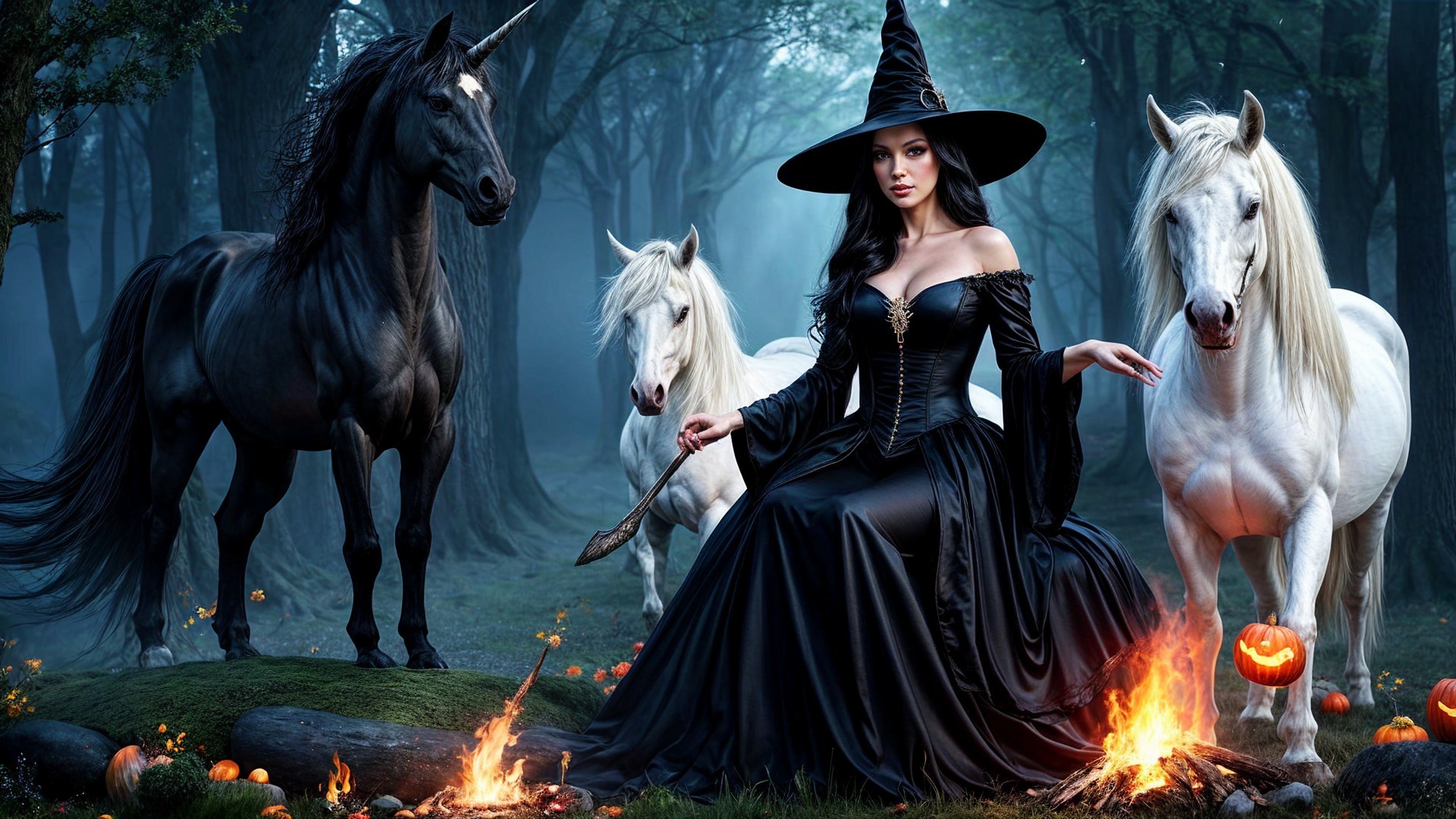 Enchanted Night with Unicorns and Magic