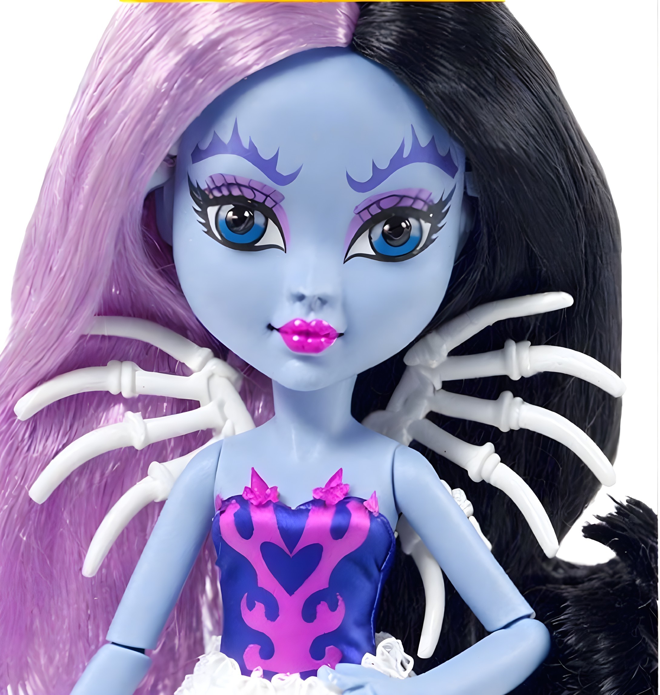 Doll with Blue Complexion and Violet Hair Design