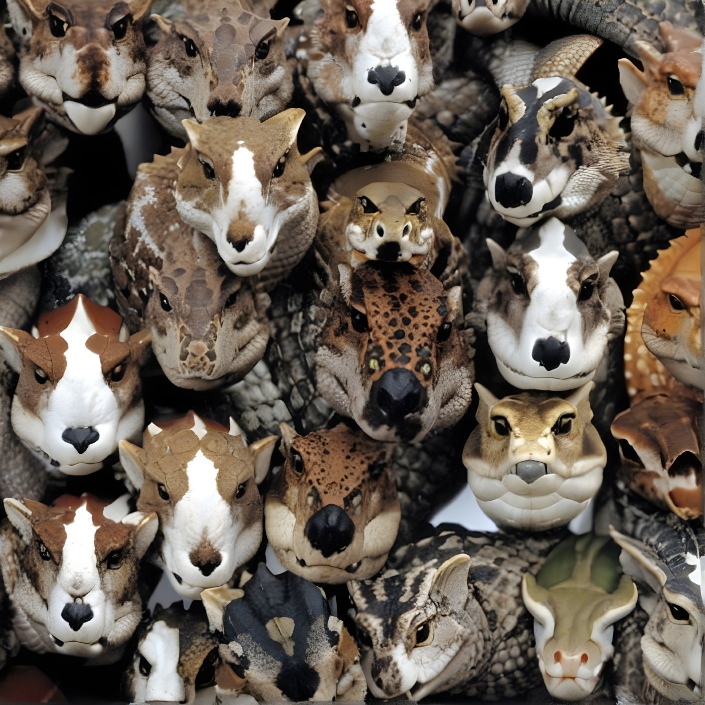 Collection of Detailed Lizard and Frog Animal Figurines