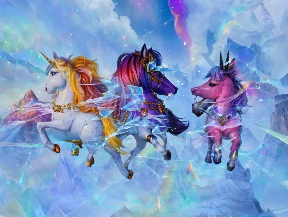 Majestic Unicorns in a Fantastical Landscape