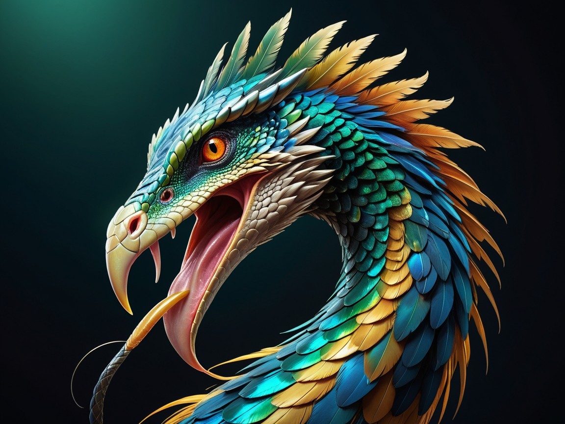 Vividly Detailed Dragon with Iridescent Scales