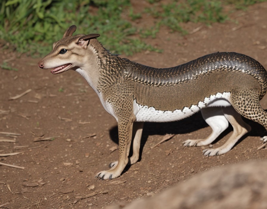 Unique Animal with Slender Body and Textured Skin