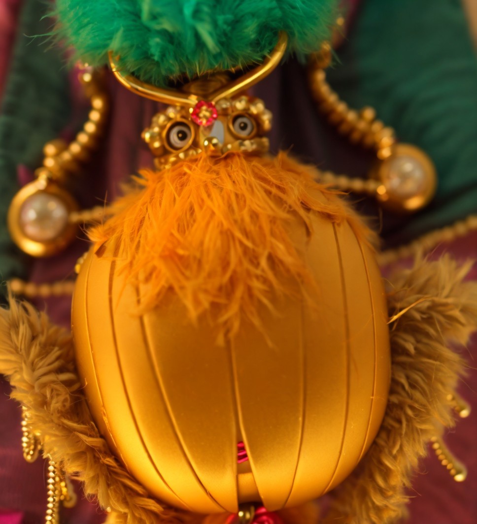 Whimsical Creature with Orange Fluffy Body and Shell