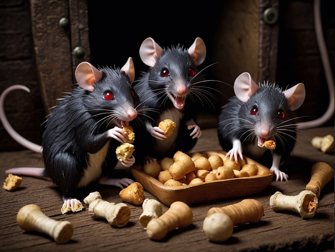Animated Mice with Treats in a Whimsical Scene
