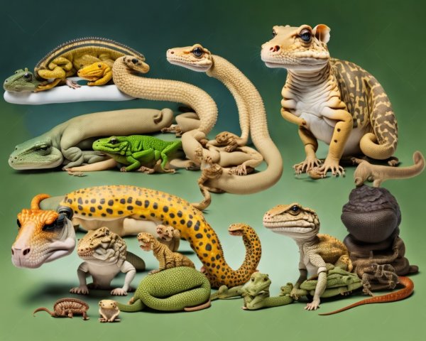 Vibrant Display of Diverse Lizards and Reptiles
