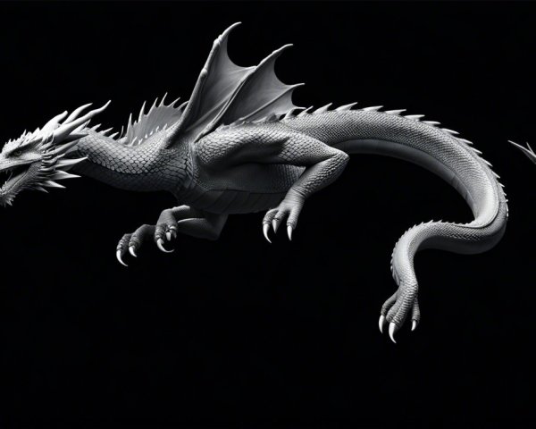Intricately Designed Majestic Dragon in Dynamic Pose