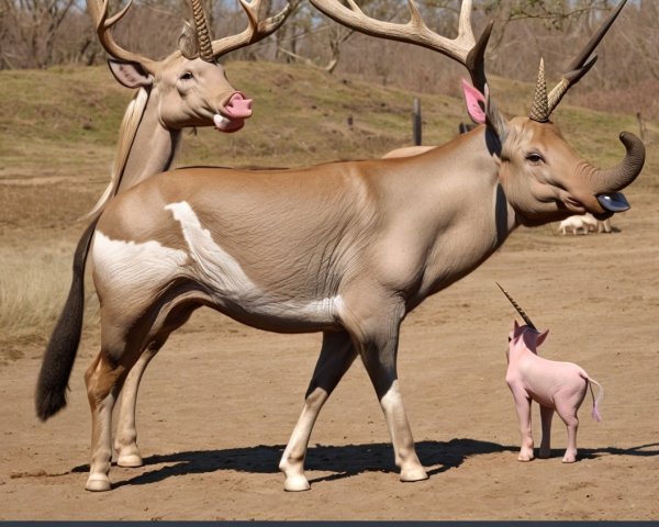 Fantastical Animals Resembling Deer and Unicorns