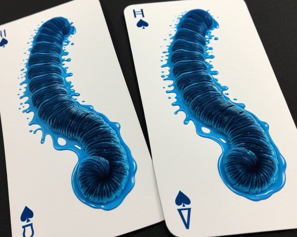 Stylized Caterpillar Playing Cards with Spade Symbol
