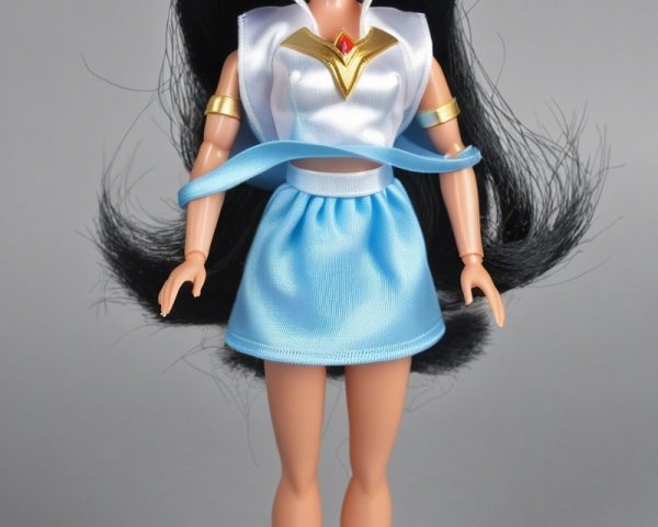 Stylish Doll with Black Hair and Elegant Outfit