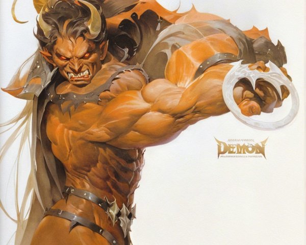 Imposing Demon Character with Muscular Physique