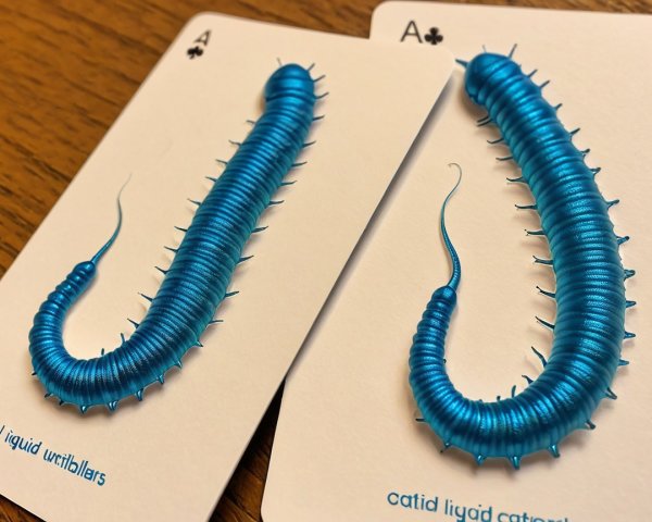 Playing Cards Featuring 3D Worm-Like Creatures
