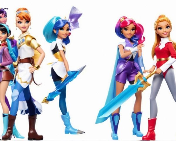 Colorful Female Characters with Fantasy Swords and Style
