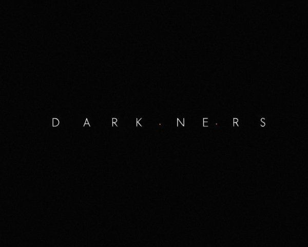 Minimalistic Design with "DARKNERS" on Black Background