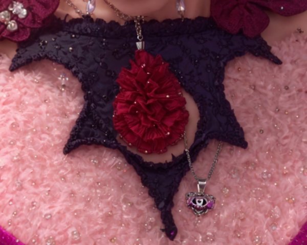 Close-Up of Intricate Black Lace Clothing Design