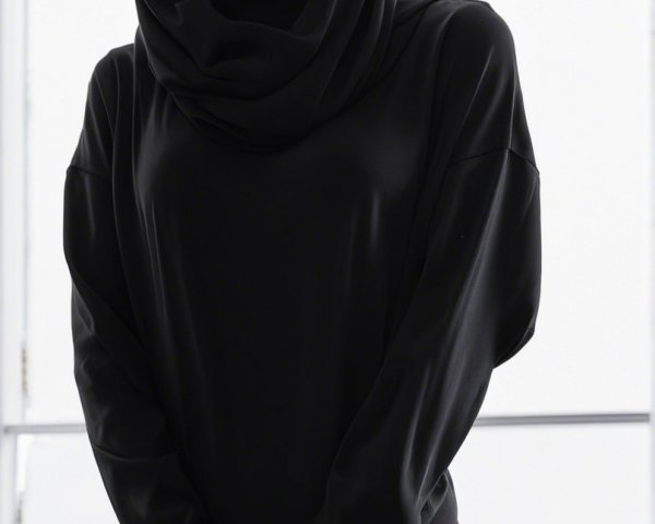Stylish Black Hoodie with Minimalist Design and Poise