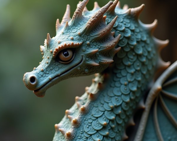 Intricate Dragon Sculpture with Textured Design