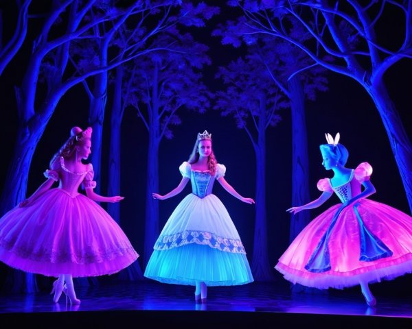 Elegant Characters in Magical Forest Setting