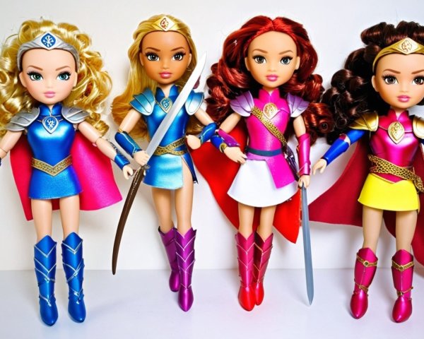 Colorful Dolls as Fierce Heroines in Dynamic Poses