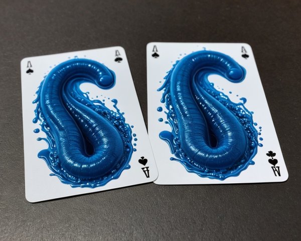 Two Ace of Spades Playing Cards with Unique Design