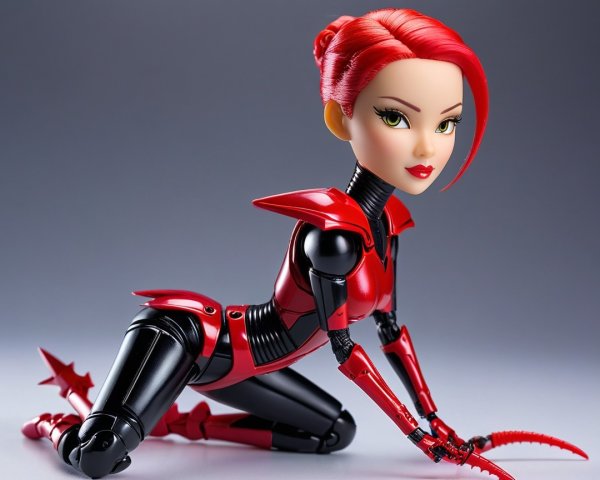 Stylized Female Action Figure with Futuristic Design