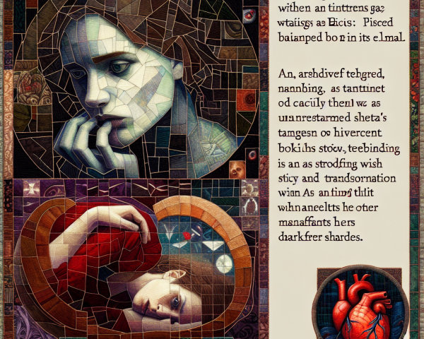 Stained-Glass Artwork of Two Female Figures and Heart
