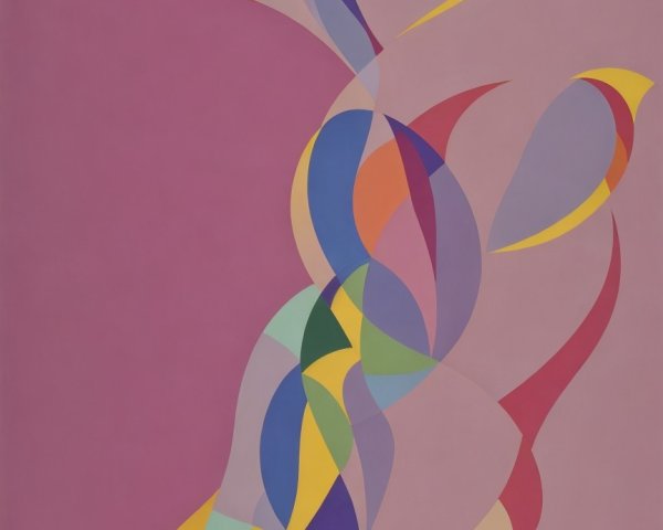 Abstract Composition with Vibrant Colors and Shapes