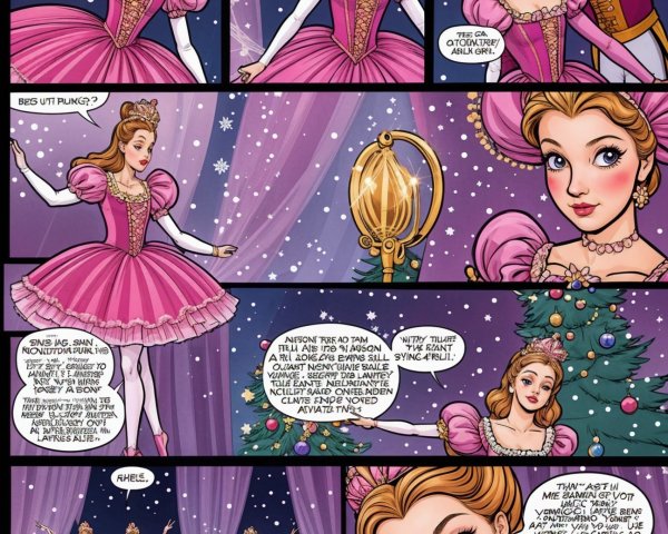 Ballerina and Regal Figure Celebrate Christmas Joyfully