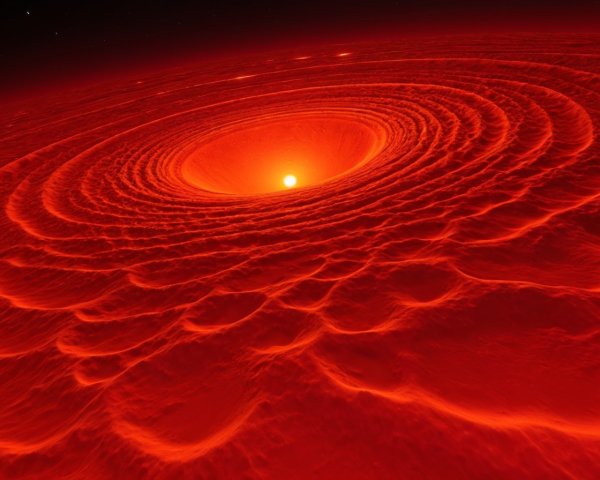 Vibrant Cosmic Vortex with Glowing Sun Center