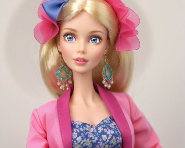 Fashion Doll with Blonde Hair and Floral Dress
