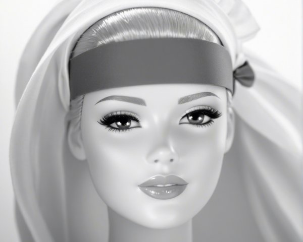 Close-up of a stylish mannequin with elegant features