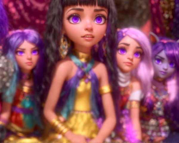 Vibrant Dolls with Unique Hairstyles and Outfits