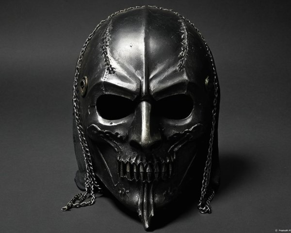 Intricate Black Skull Helmet with Glossy Finish