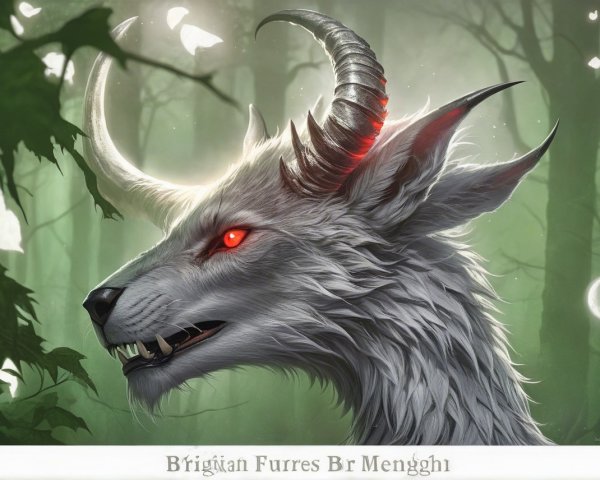 Majestic mythical creature in a mystical forest setting